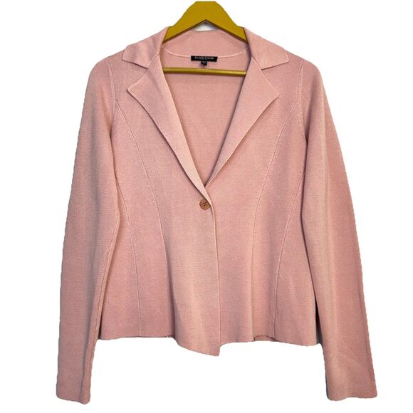 Eileen Fisher Womens Silk Cotton Polo Cardigan Sweater Blazer Size PP Pink - Picture 1 of 6